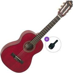 Classical guitar Valencia VC202 Basic SET Transparent Wine Red Classical guitar