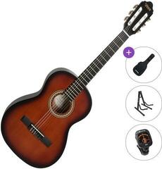 Chitară clasică mărimea ¾ pentru copii Valencia VC203 Standard SET Sunburst Chitară clasică mărimea ¾ pentru copii