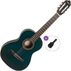 Klassinen kitara Valencia VC203 Basic SET Transparent Blue Klassinen kitara