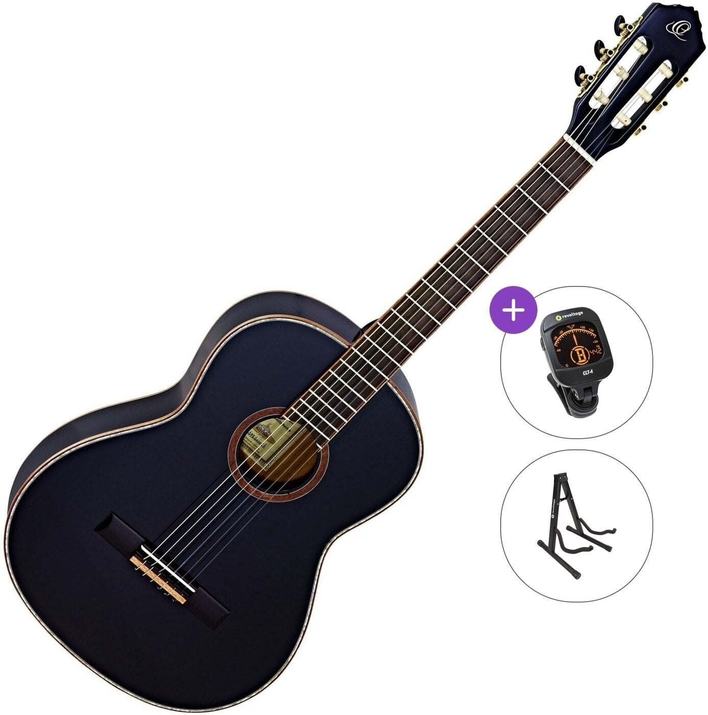 Klassieke gitaar Ortega R221SNBK Standard SET 4/4 Black Klassieke gitaar