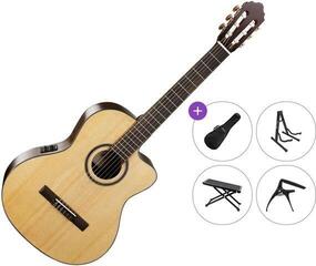 Класическа китара с предусилвател Cort AC160CF NAT Premium SET 4/4 Natural Класическа китара с предусилвател