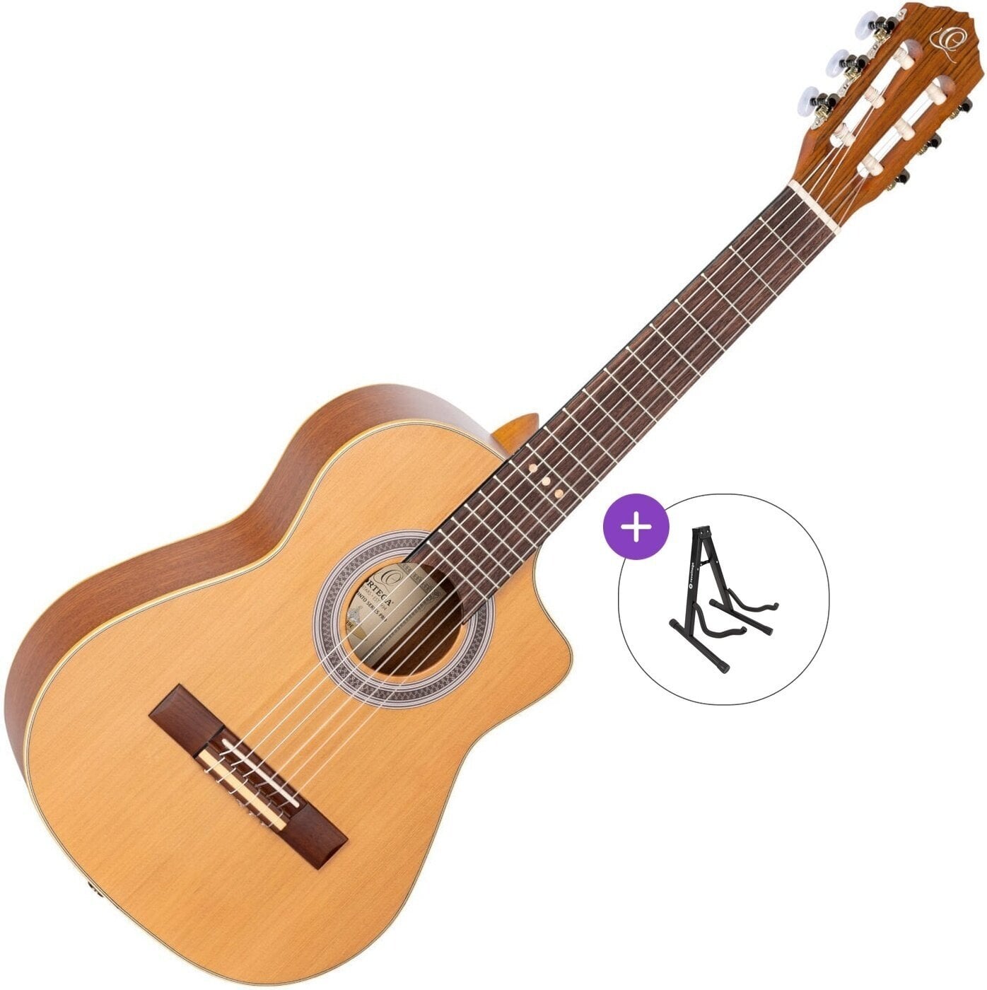 Gitara klasyczna z przetwornikiem Ortega RQ39E Basic SET 1/2 Natural Gitara klasyczna z przetwornikiem