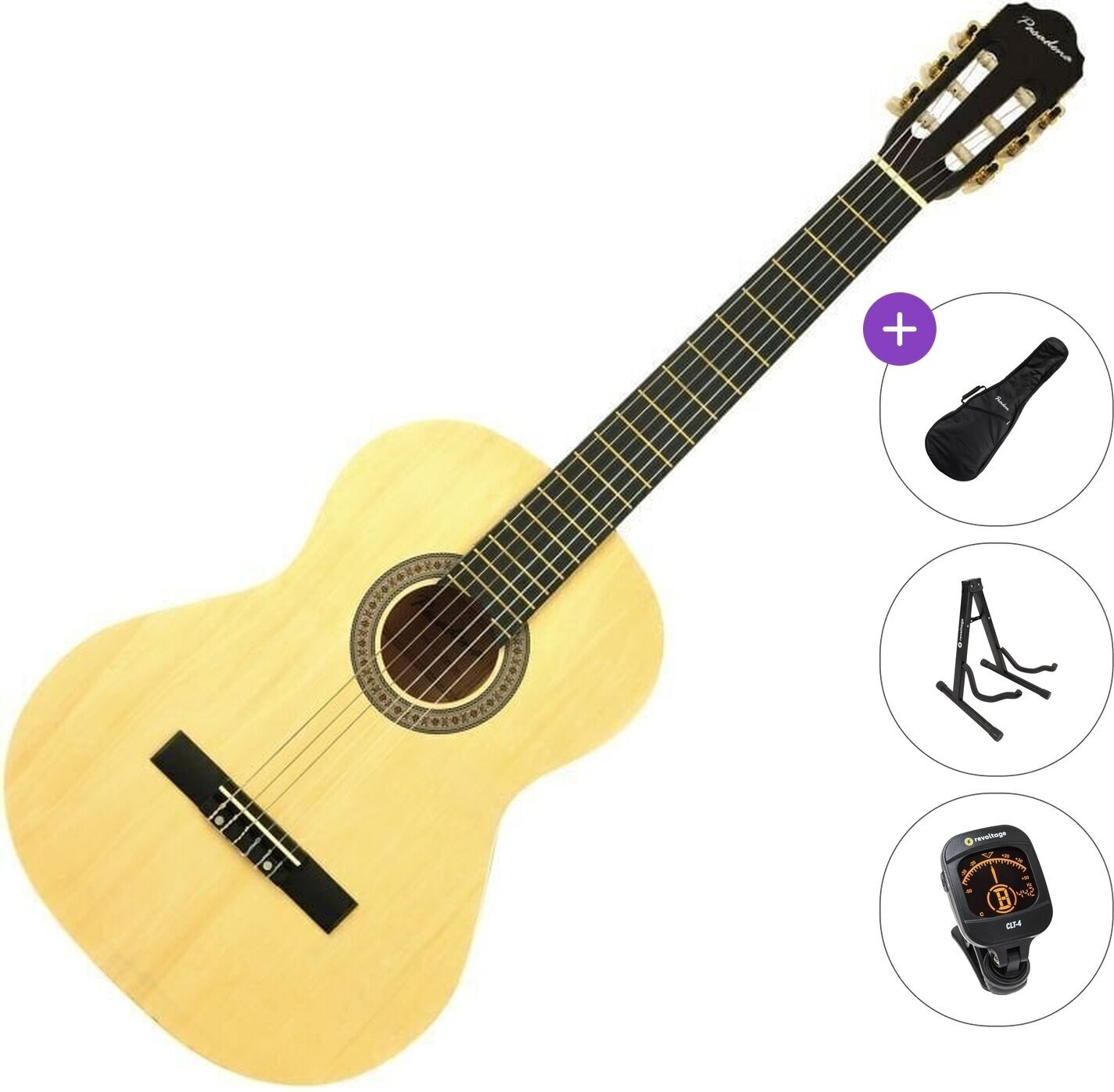 Klassieke gitaar Pasadena SC041 Standard SET 4/4 Natural Klassieke gitaar