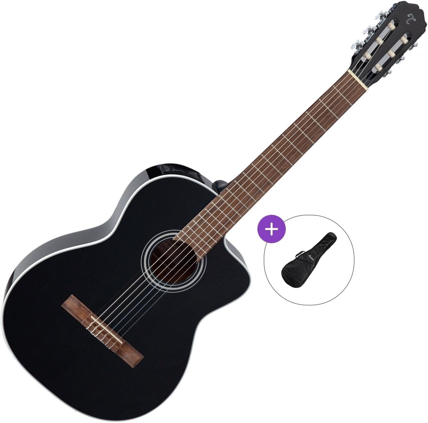 Gitara klasyczna z przetwornikiem Takamine GC2CE Basic SET 4/4 Black Gitara klasyczna z przetwornikiem