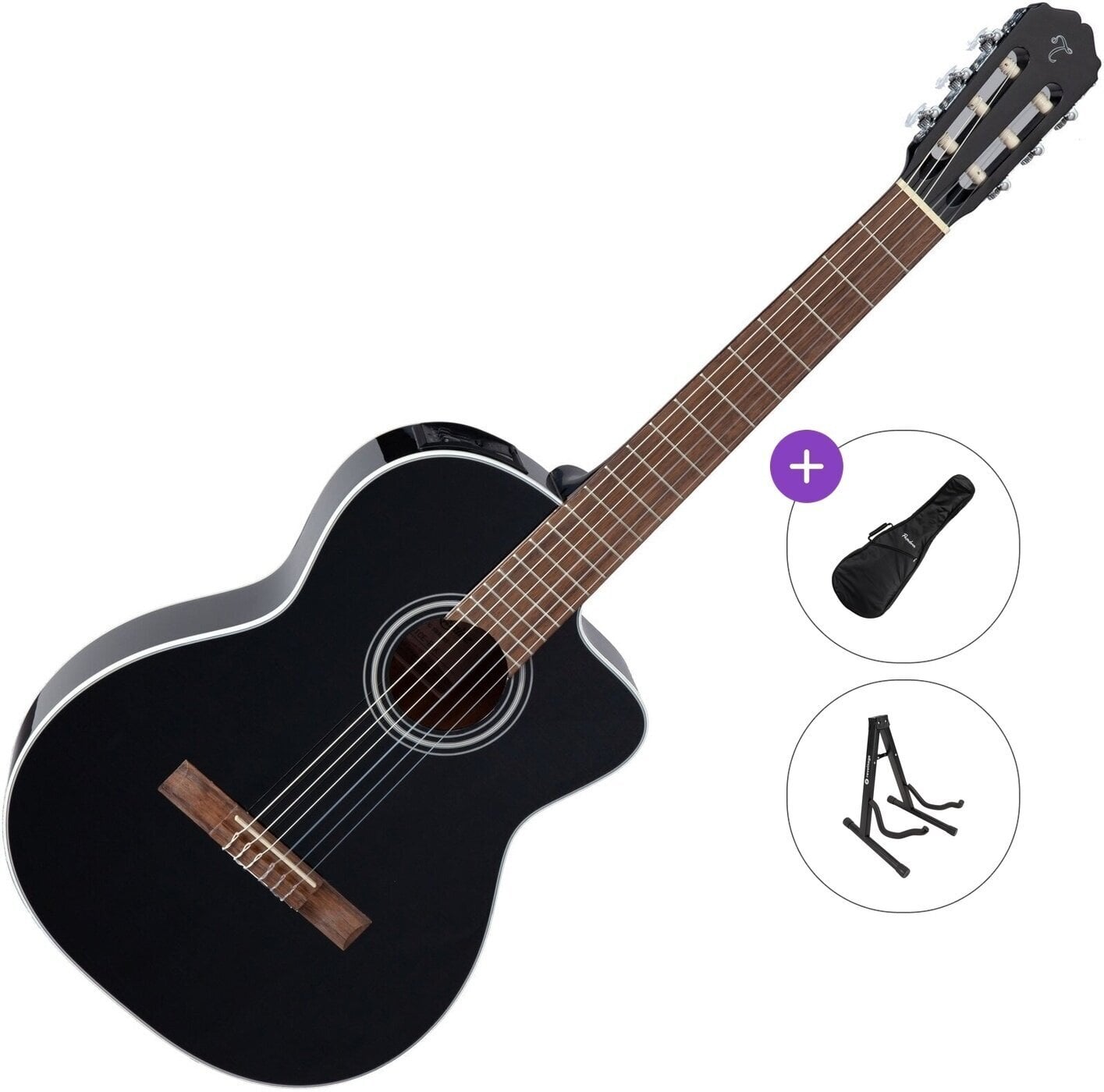 Gitara klasyczna z przetwornikiem Takamine GC2CE Standard SET 4/4 Black Gitara klasyczna z przetwornikiem