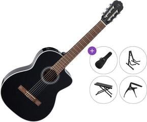 Konzertgitarre mit Tonabnehmer Takamine GC2CE Premium SET 4/4 Black Konzertgitarre mit Tonabnehmer