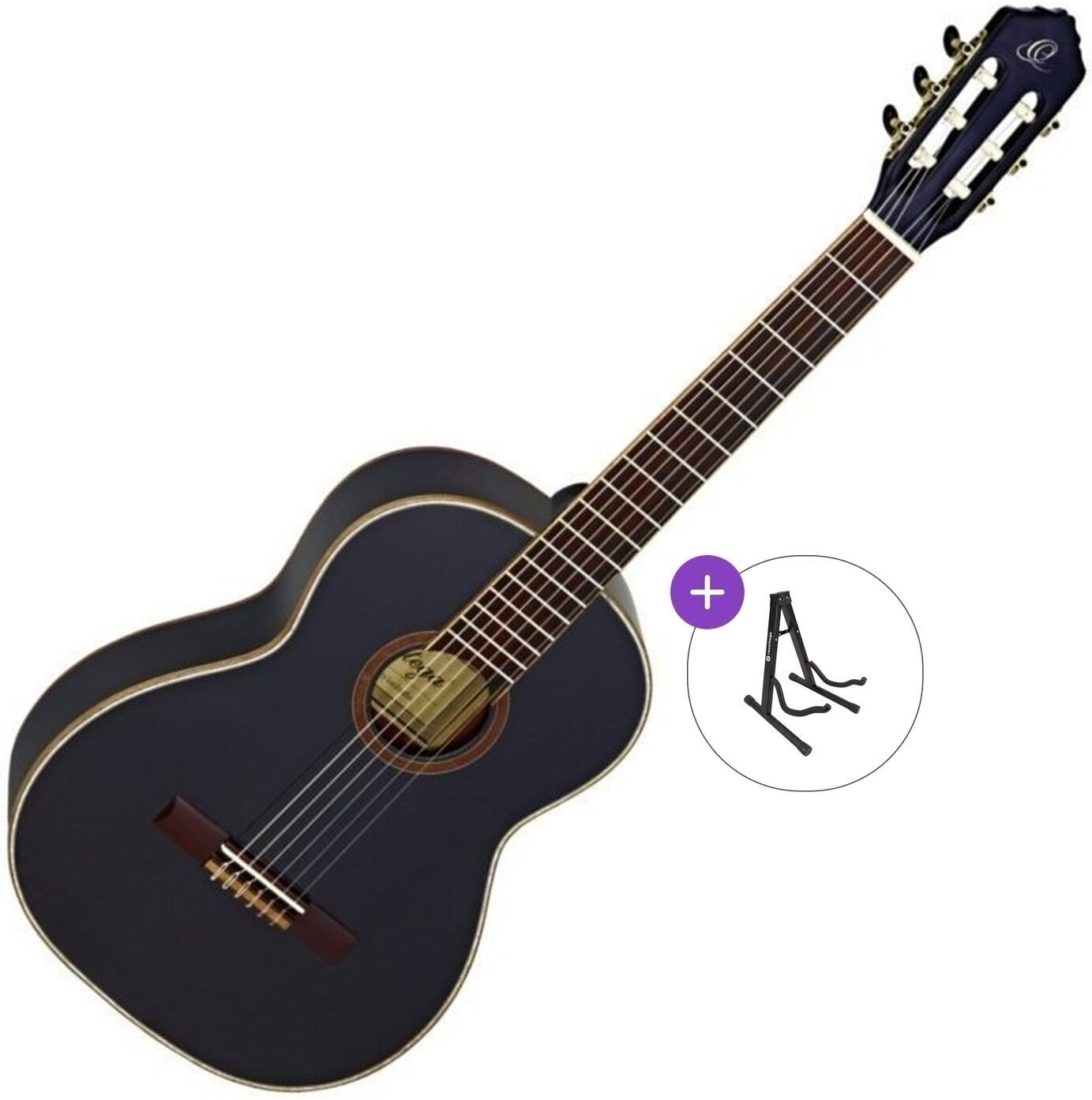 Klassieke gitaar Ortega R221BK Basic SET 4/4 Black Klassieke gitaar