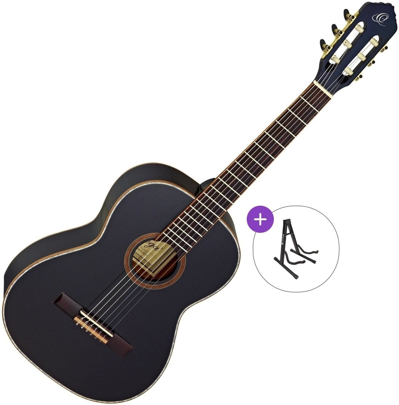 Klassieke gitaar Ortega R221BK Basic SET 7/8 Black Klassieke gitaar