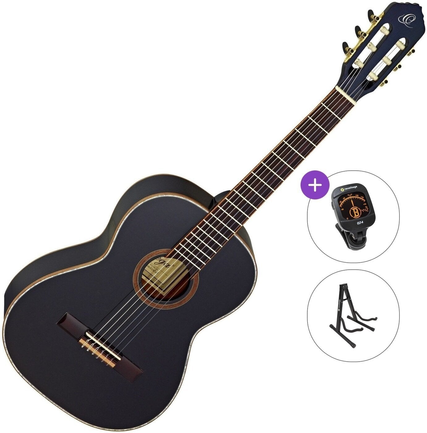 Klassieke gitaar Ortega R221BK Standard SET 7/8 Black Klassieke gitaar