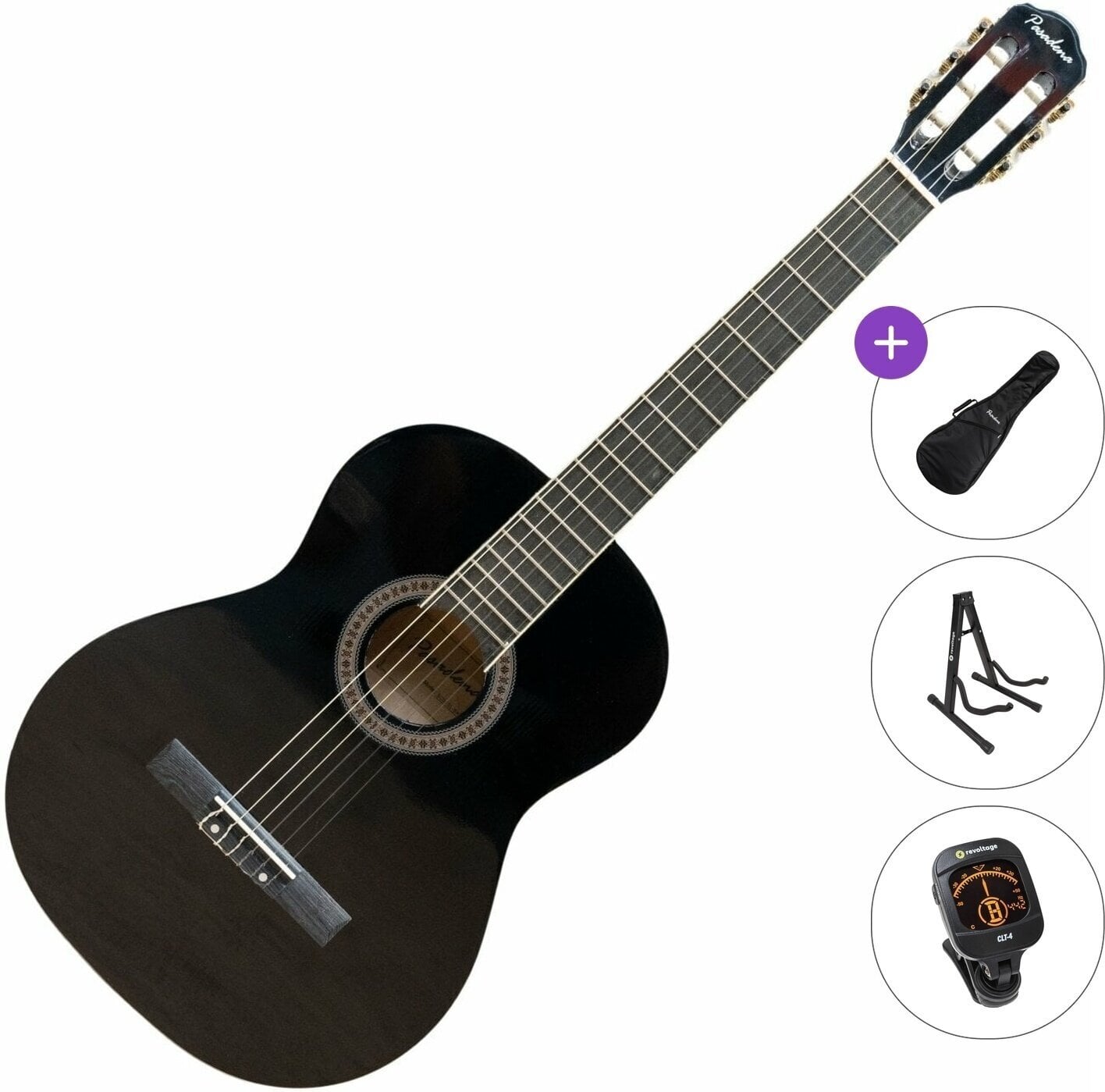 Chitară clasică Pasadena SC01SL Standard SET 4/4 Black Chitară clasică