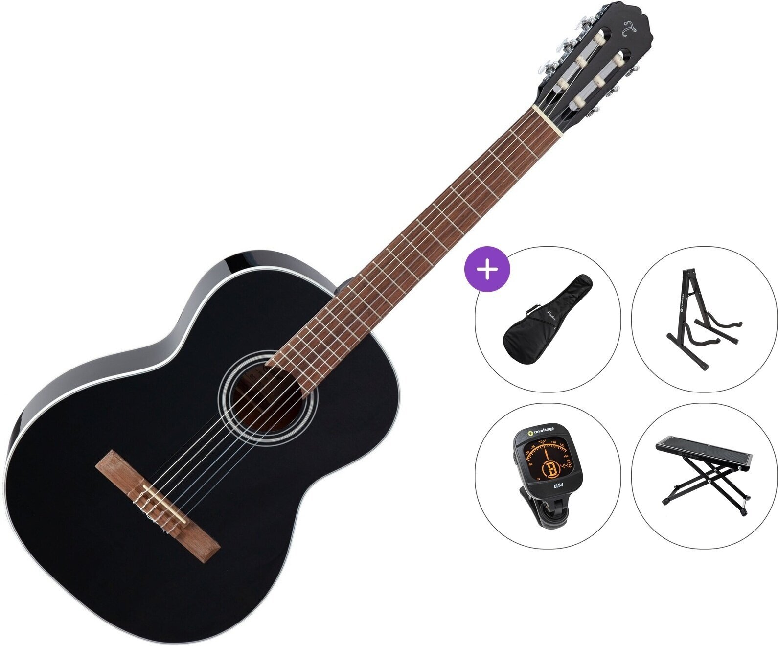 Klassisk guitar Takamine GC2 Premium SET 4/4 Black Klassisk guitar