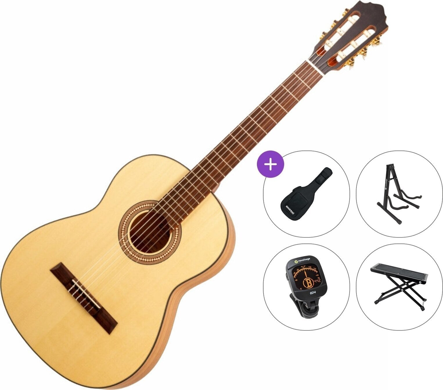 3/4 klassieke gitaar voor kinderen Höfner HF13 Premium SET Natural 3/4 klassieke gitaar voor kinderen