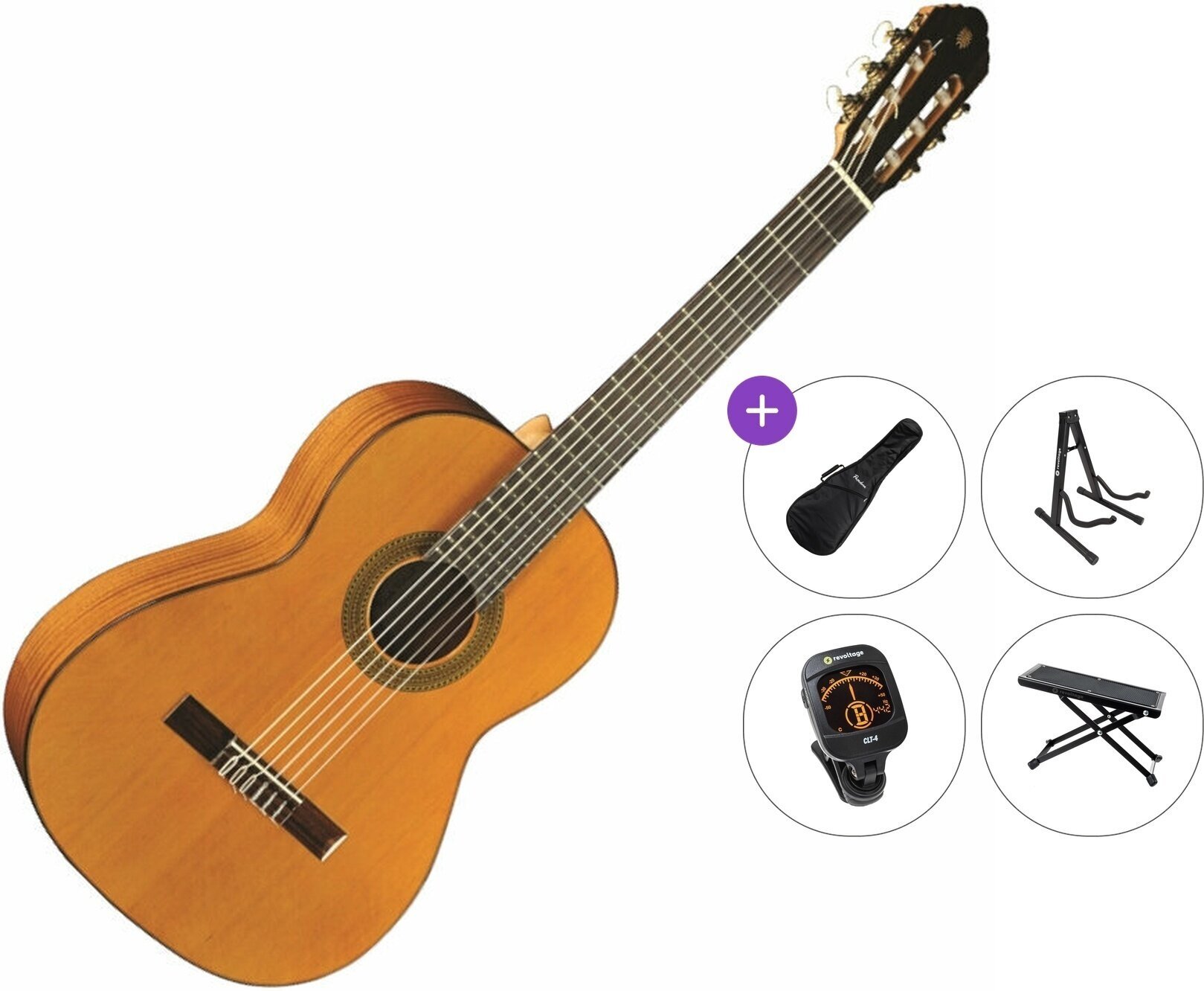 Klassieke gitaar Eko guitars Vibra 300 Premium SET 4/4 Natural Klassieke gitaar