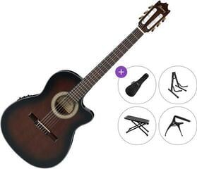 Konzertgitarre mit Tonabnehmer Ibanez GA35TCE-DVS Premium SET 4/4 Dark Violin Sunburst High Gloss Konzertgitarre mit Tonabnehmer