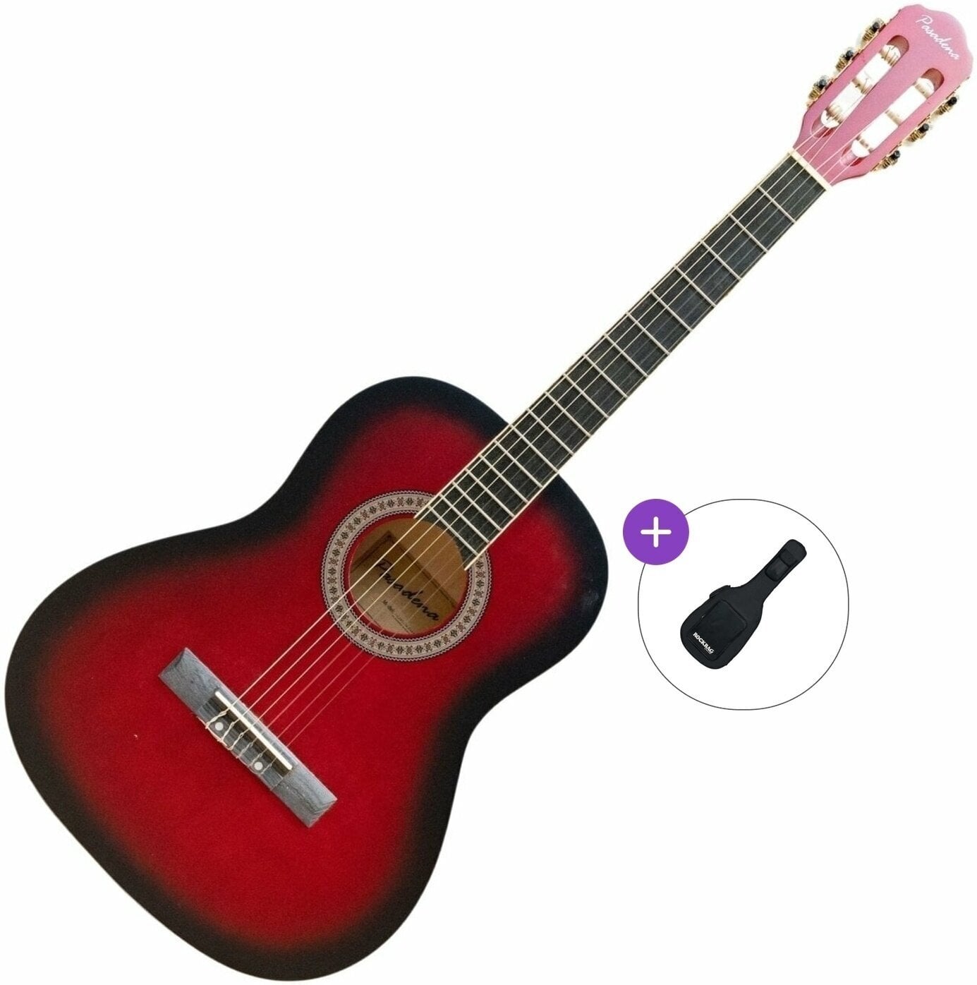 3/4 klassieke gitaar voor kinderen Pasadena SC041 Basic SET Red Burst 3/4 klassieke gitaar voor kinderen