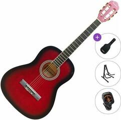3/4 klassieke gitaar voor kinderen Pasadena SC041 Standard SET Red Burst 3/4 klassieke gitaar voor kinderen