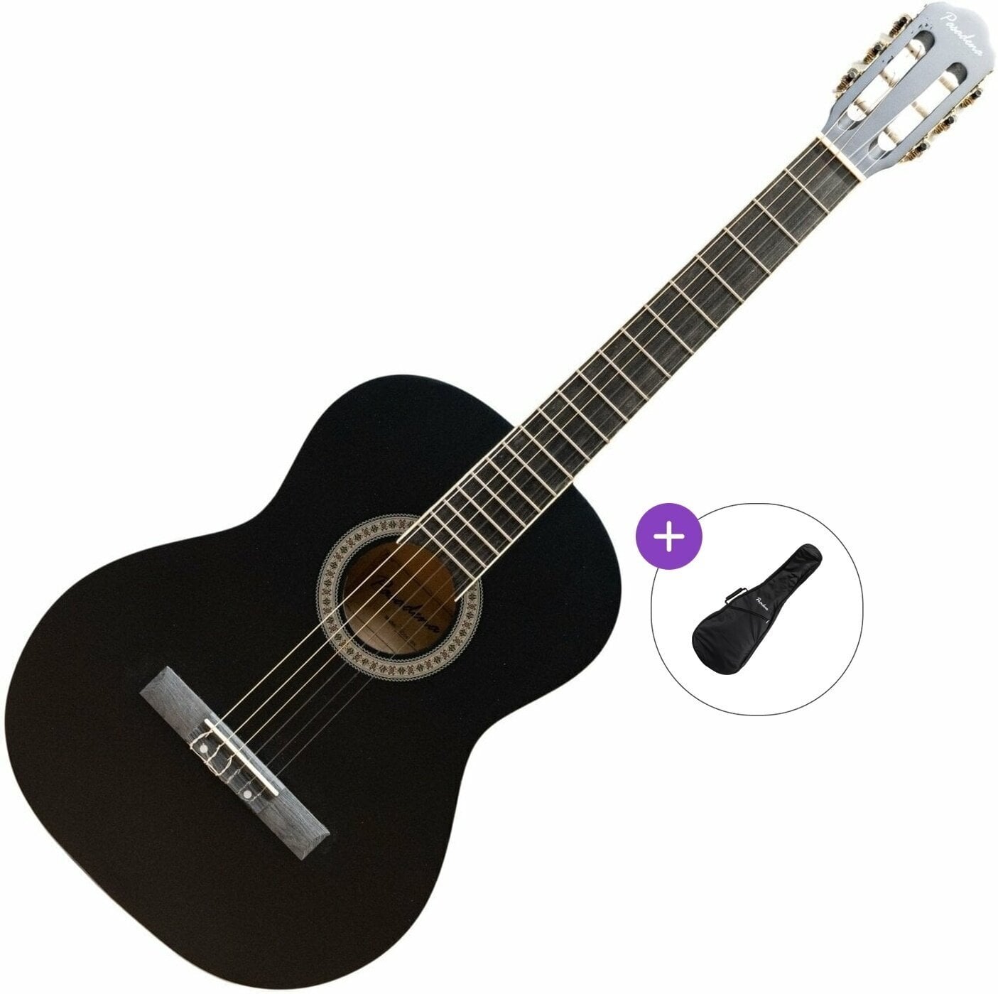 Klassieke gitaar Pasadena SC041 Basic SET 4/4 Black Klassieke gitaar