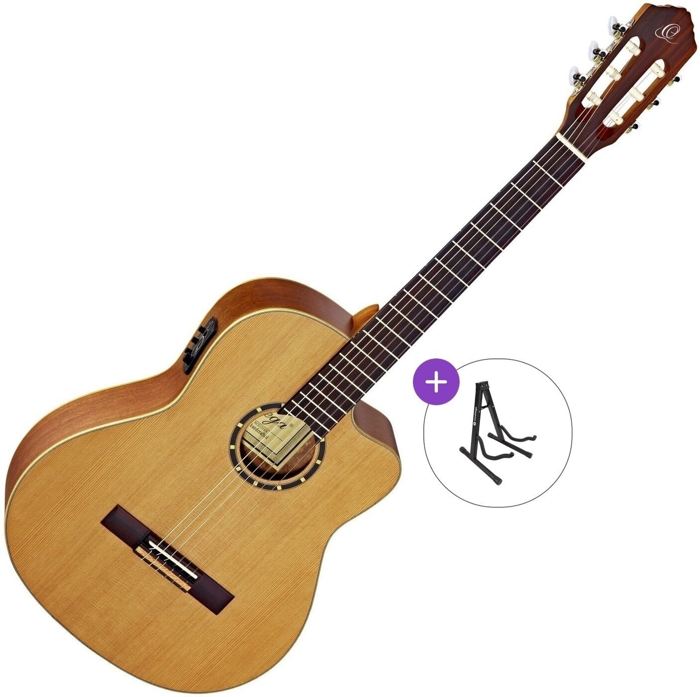 Gitara klasyczna z przetwornikiem Ortega RCE131 Basic SET 4/4 Natural Gitara klasyczna z przetwornikiem