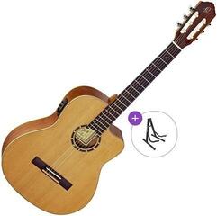 Klassieke gitaar met elektronica Ortega RCE131 Basic SET 4/4 Natural Klassieke gitaar met elektronica