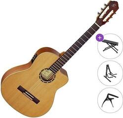 Klassieke gitaar met elektronica Ortega RCE131 Premium SET 4/4 Natural Klassieke gitaar met elektronica