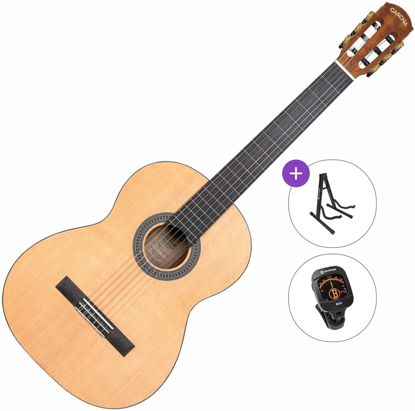 Klassisk guitar Cascha CGC 200 Standard SET 4/4 Natural Klassisk guitar