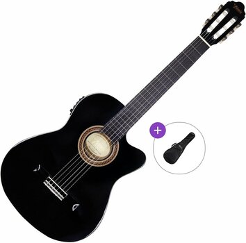 Gitara klasyczna z przetwornikiem Valencia VC104TCE Basic SET 4/4 Black Gitara klasyczna z przetwornikiem - 1