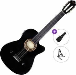 Konzertgitarre mit Tonabnehmer Valencia VC104TCE Standard SET 4/4 Black Konzertgitarre mit Tonabnehmer