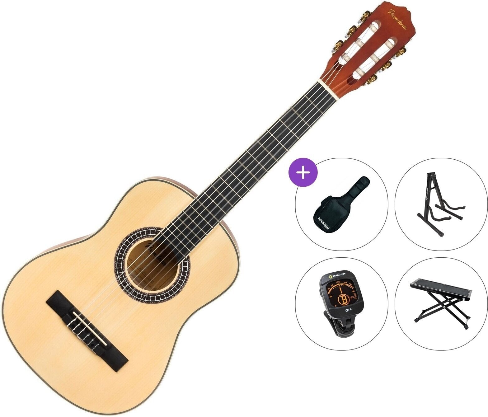 Semi-klassieke gitaar voor kinderen Pasadena PC-10-1/2 Premium SET Natural Semi-klassieke gitaar voor kinderen