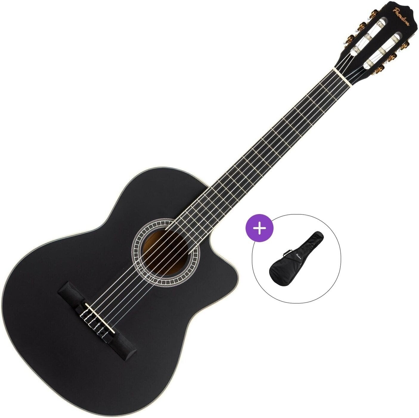 Klassieke gitaar Pasadena PCC-10 Basic SET 4/4 Black Klassieke gitaar