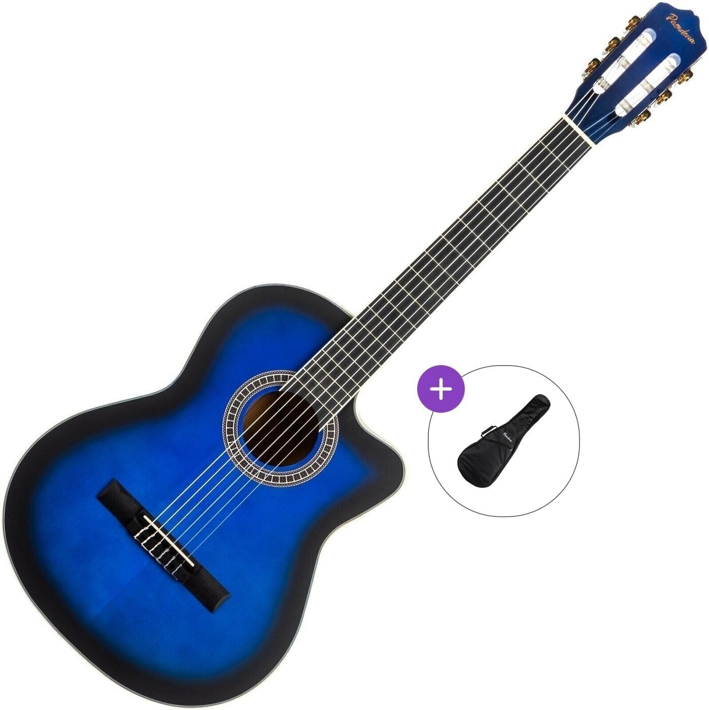 Klassikaline kitarr Pasadena PCC-10 Basic SET 4/4 Blue Burst Klassikaline kitarr