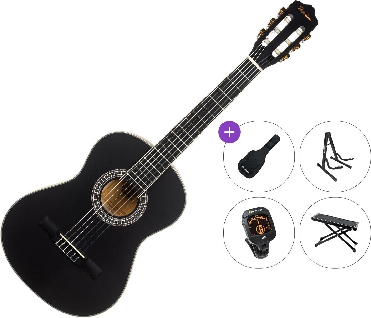 3/4 klassieke gitaar voor kinderen Pasadena PC-10-3/4 Premium SET Black 3/4 klassieke gitaar voor kinderen
