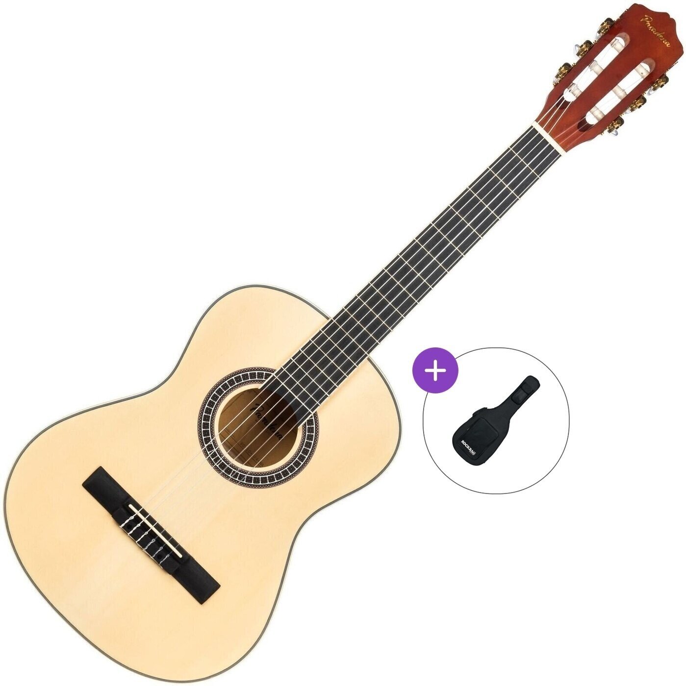 3/4 klassieke gitaar voor kinderen Pasadena PC-10-3/4 Basic SET Natural 3/4 klassieke gitaar voor kinderen