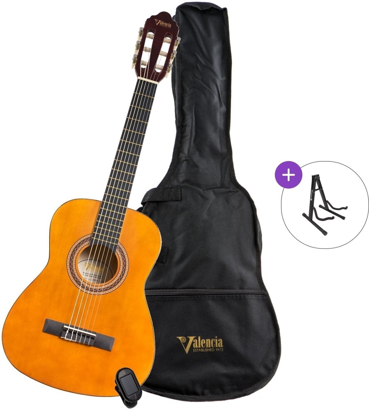 Klassikaline kitarr Valencia VC104K Basic SET 4/4 Natural Klassikaline kitarr