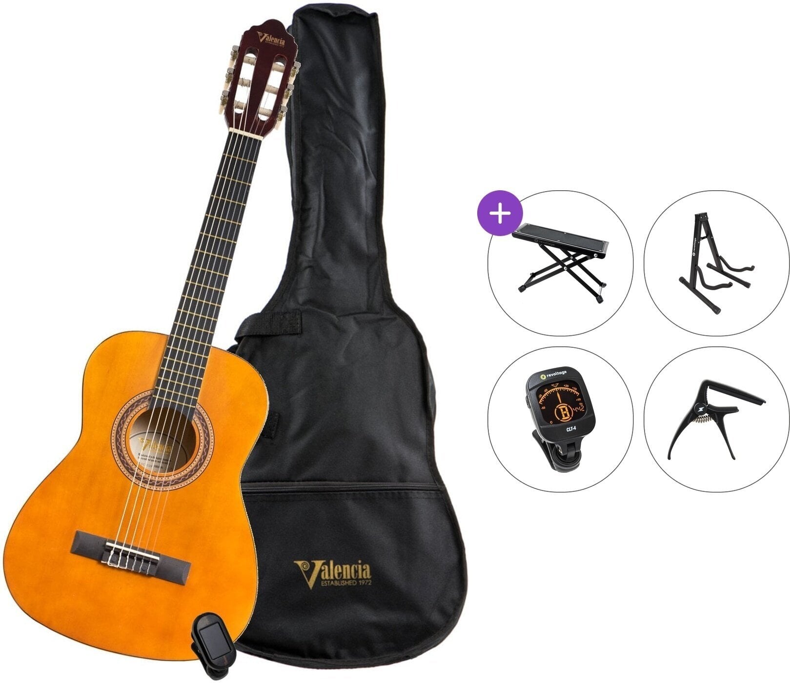 Klassikaline kitarr Valencia VC104K Premium SET 4/4 Natural Klassikaline kitarr
