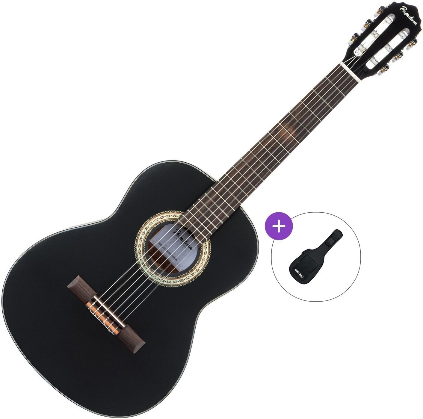 Gitara klasyczna 3/4 dla dzieci Pasadena PC-100 Basic SET Black Gitara klasyczna 3/4 dla dzieci