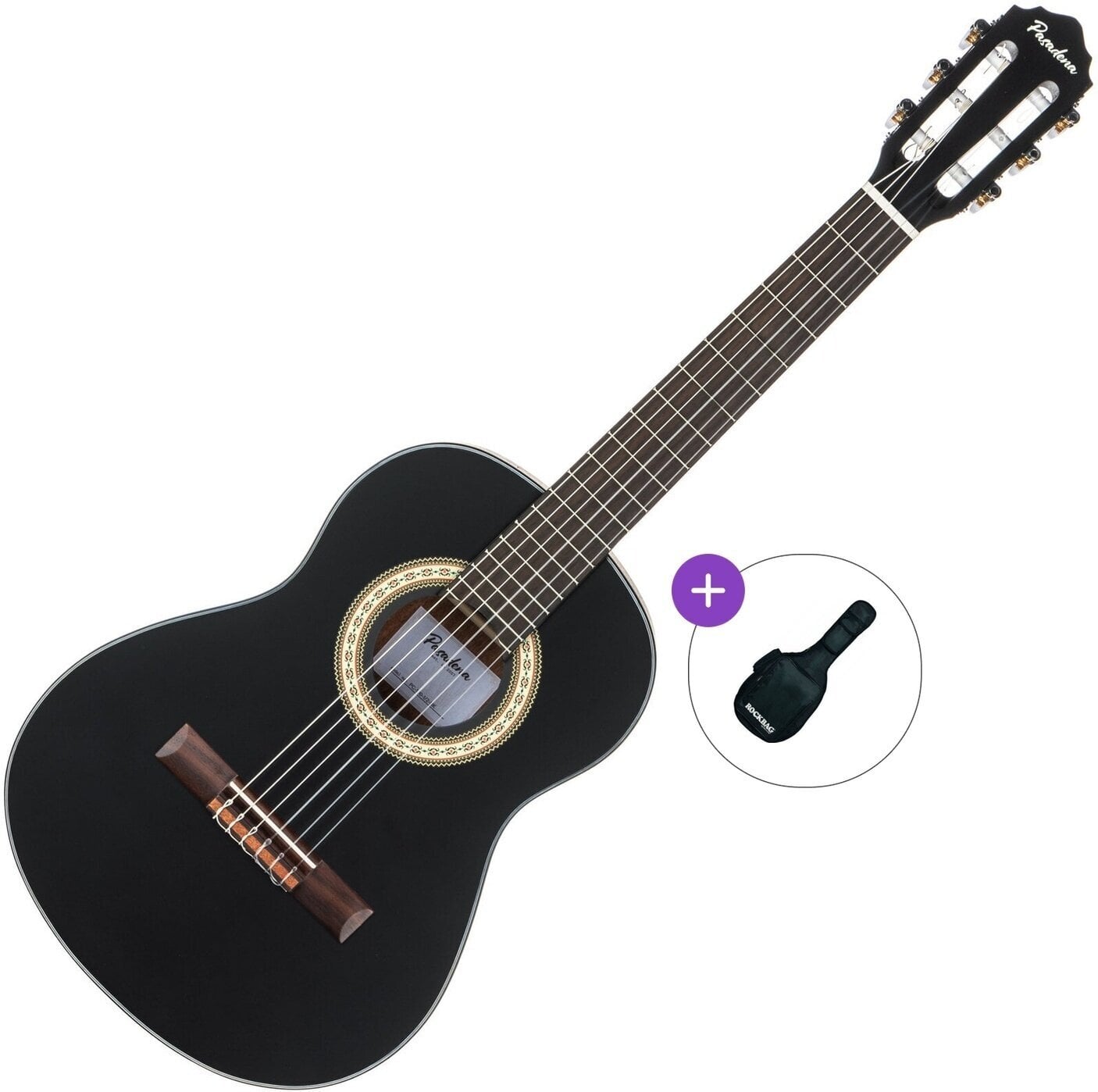 Gitara klasyczna 1/2 dla dzieci Pasadena PC-100 Basic SET Black Gitara klasyczna 1/2 dla dzieci