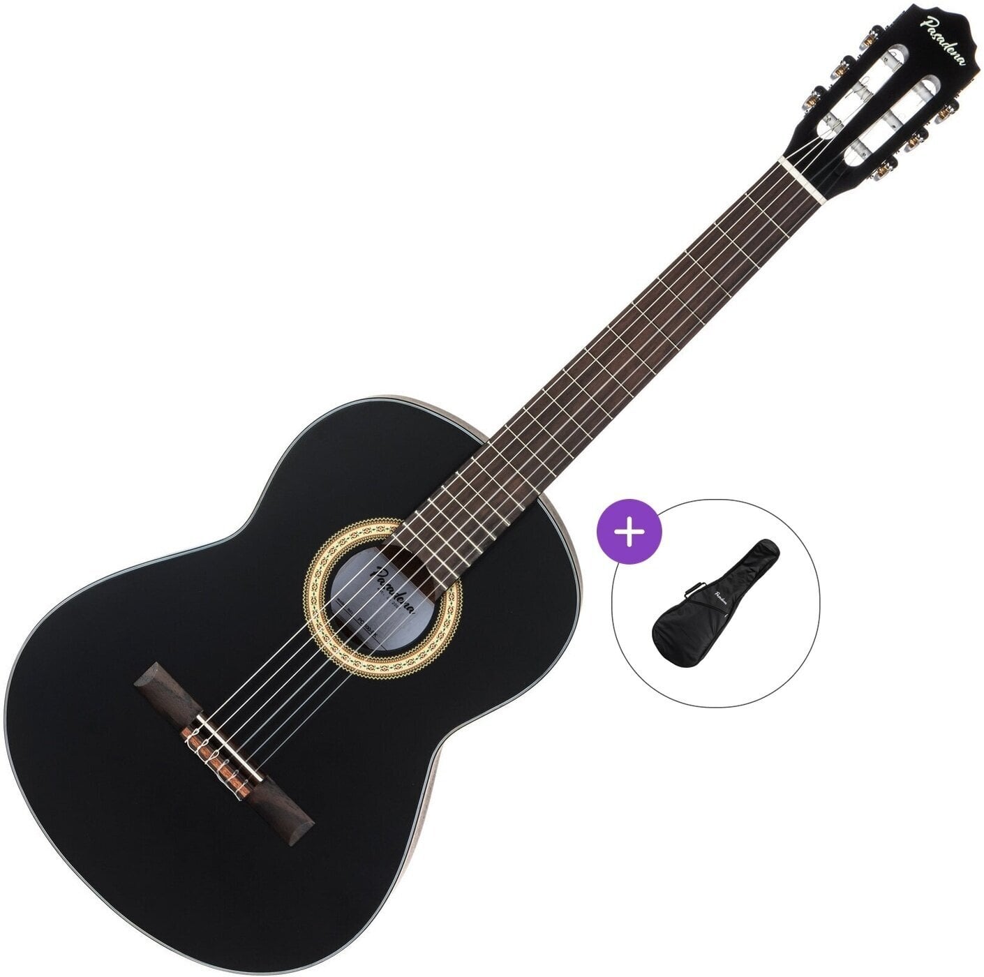 Klassieke gitaar Pasadena PC-100 Basic SET 4/4 Black Klassieke gitaar