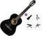 Guitarra clássica com pré-amplificador Valencia VC104E Premium SET 4/4 Black Guitarra clássica com pré-amplificador