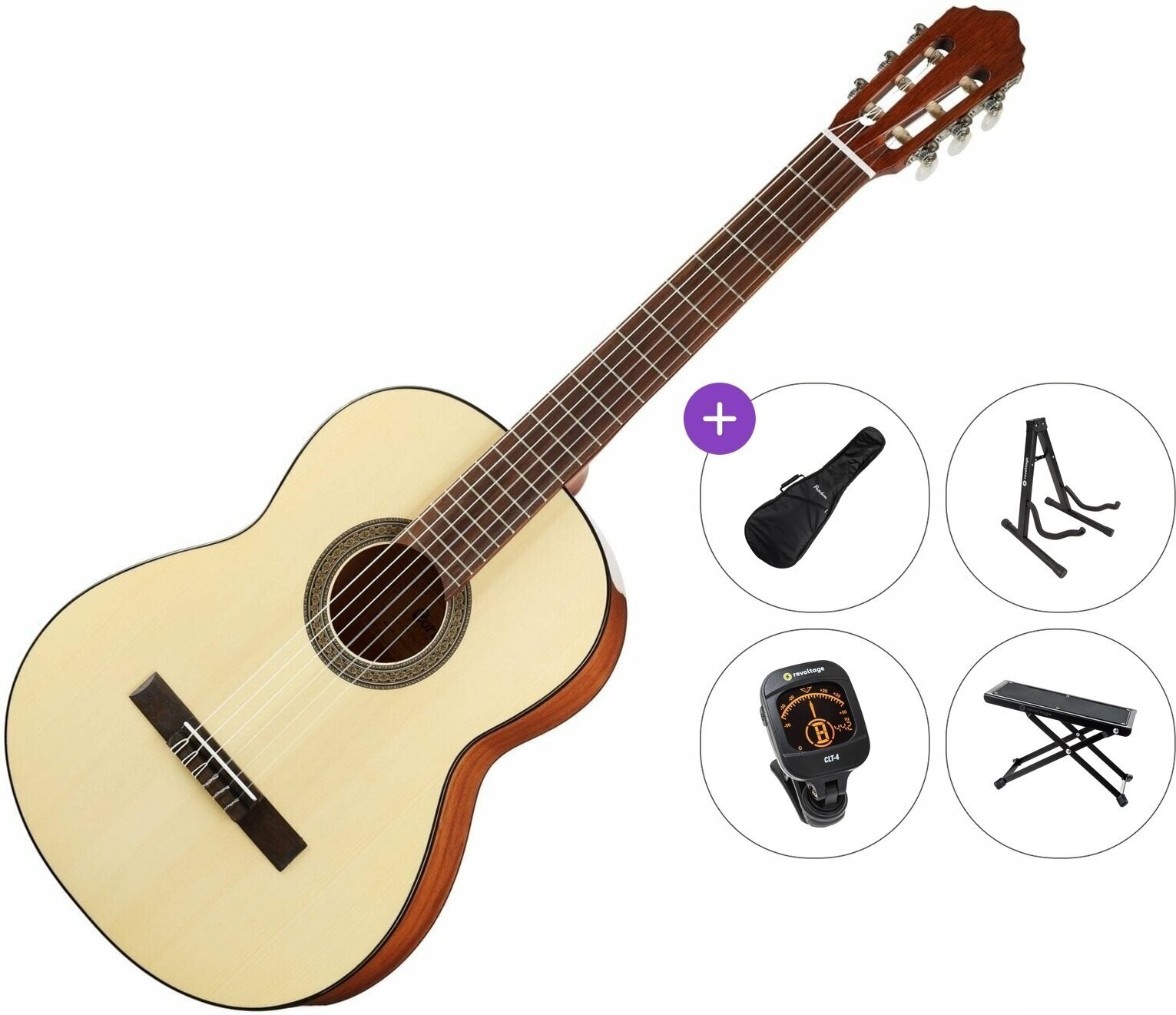 Klasická kytara Cort AC100 Premium SET 4/4 Natural Klasická kytara