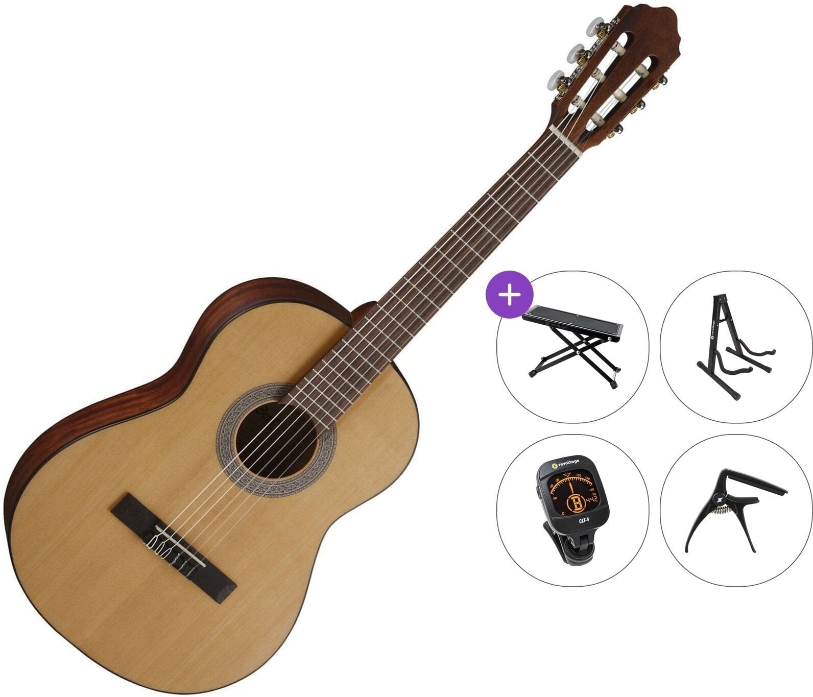 Classical guitar Cort AC70 OP Premium SET Open Pore Natural Classical guitar