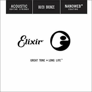 Corde de guitare acoustique à l'unité Elixir Acoustic 80/20 Bronze NanoWeb .024 Corde de guitare acoustique à l'unité - 1
