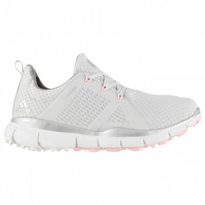 Golfskor för dam Adidas Climacool Cage Womens Golf Shoes Grey One/Silver Metallic/True Pink UK 7