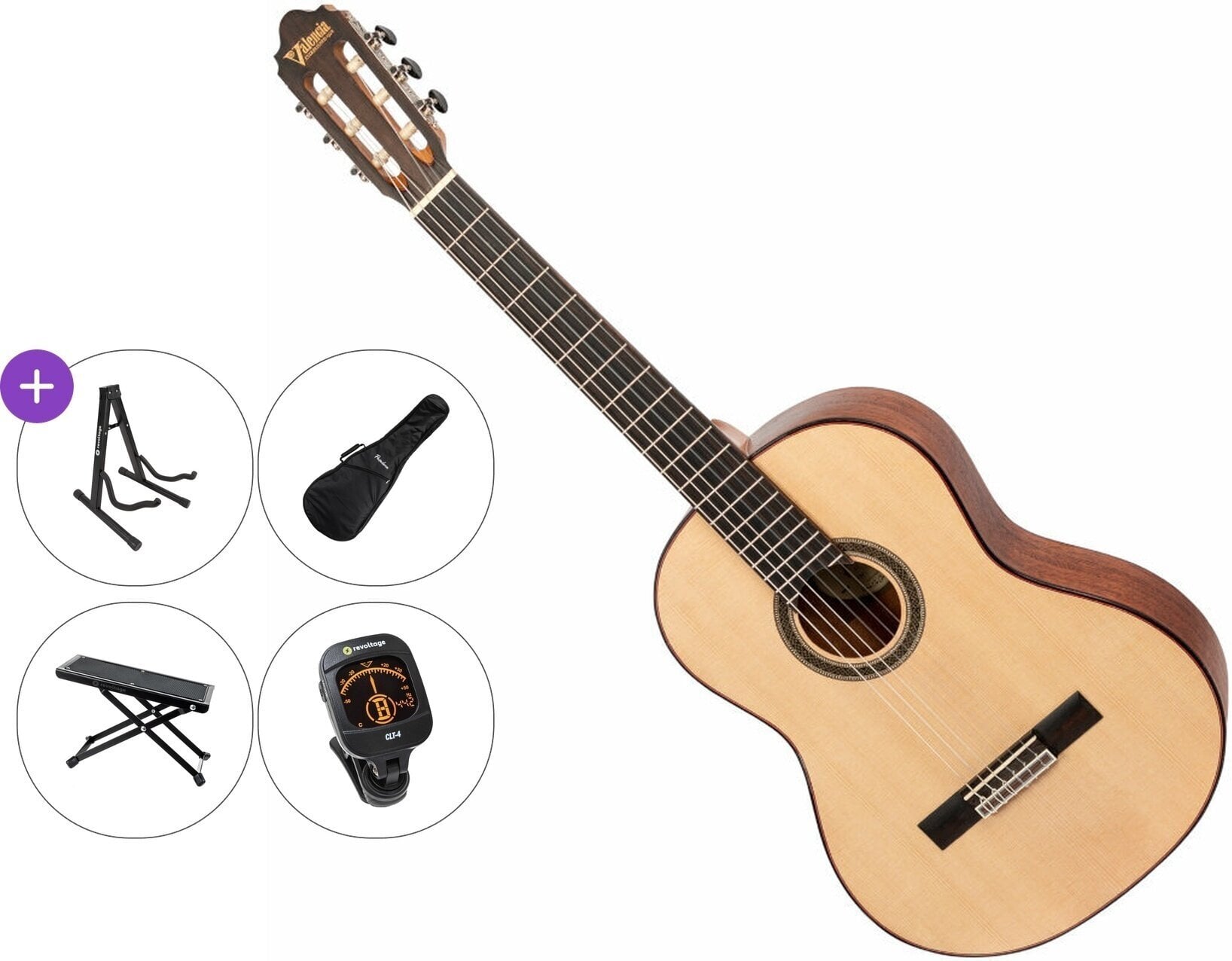 Gitara klasyczna Valencia VC704L Premium SET 4/4 Natural Gitara klasyczna