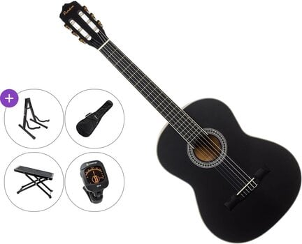 Konzertgitarre Pasadena PC-10L Premium SET 4/4 Black Konzertgitarre - 1