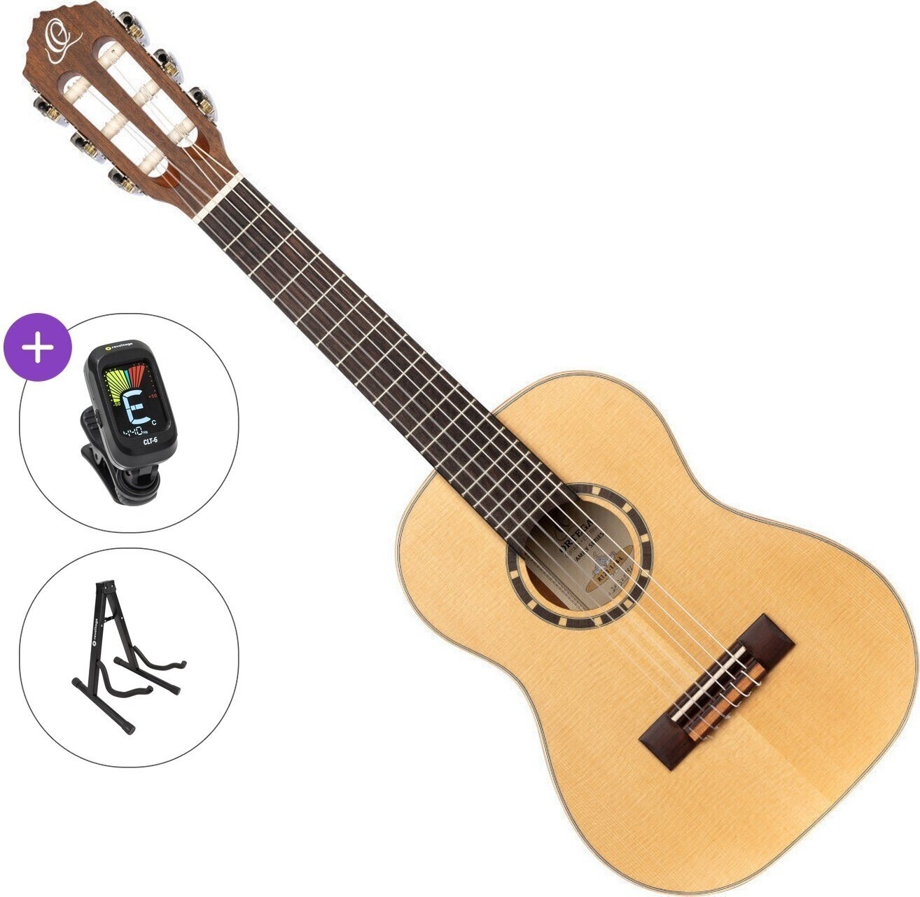1/4 Konzertgitarre für Kinder Ortega R121-L Standard SET Natural 1/4 Konzertgitarre für Kinder