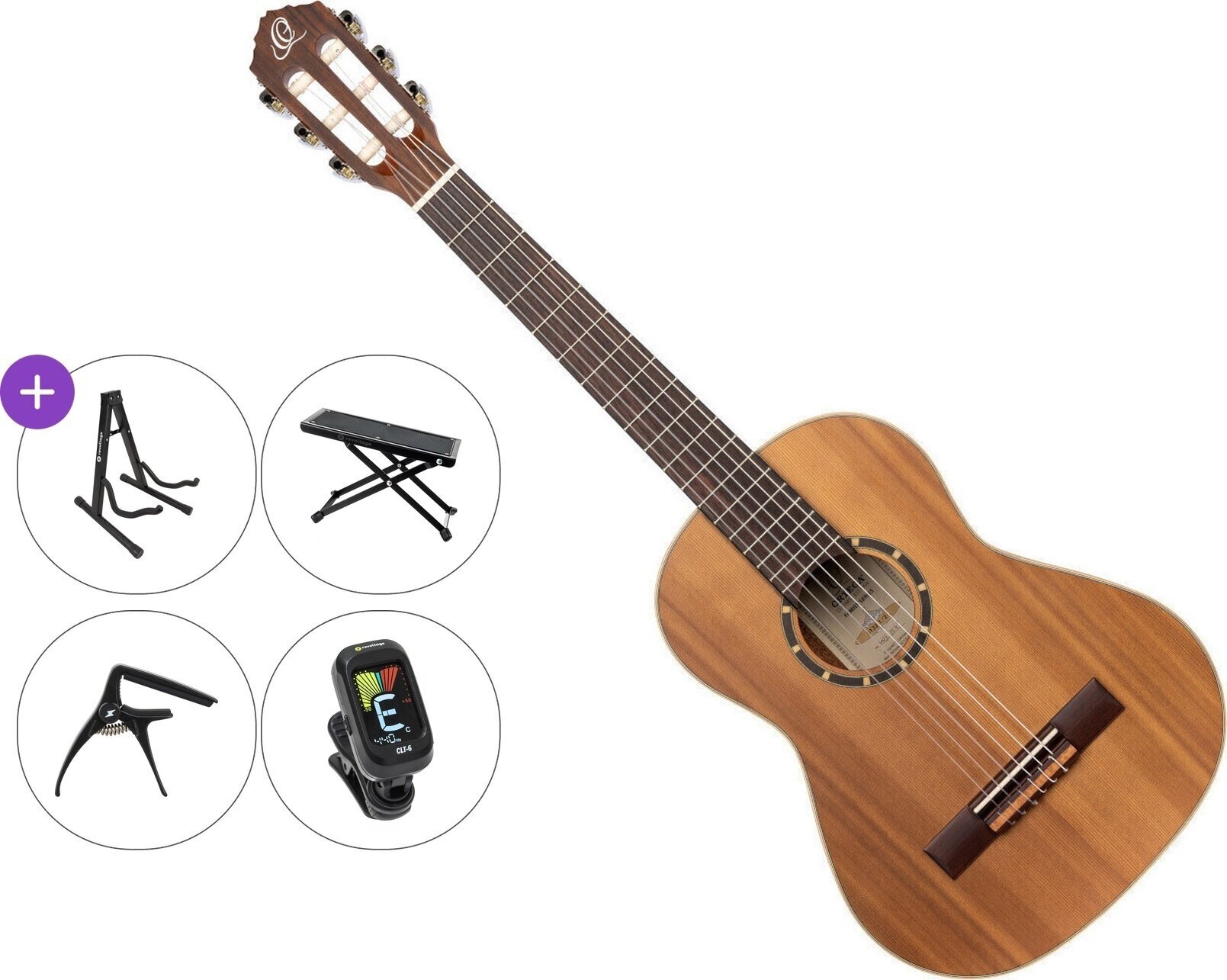 Gitara klasyczna 1/2 dla dzieci Ortega R122L Premium SET Natural Gitara klasyczna 1/2 dla dzieci