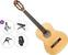 Gitara klasyczna 3/4 dla dzieci Ortega R121L Premium SET Natural Gitara klasyczna 3/4 dla dzieci