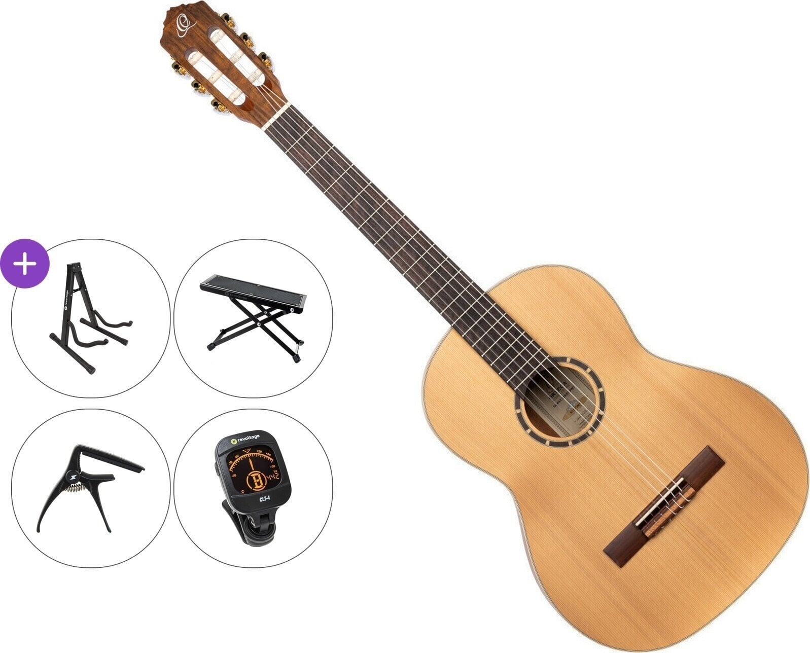 Klasszikus gitár Ortega R131SN-L Premium SET 4/4 Natural Klasszikus gitár