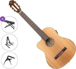 Klassieke gitaar met elektronica Ortega RCE131L Premium SET 4/4 Natural Klassieke gitaar met elektronica