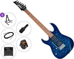 Elektrická kytara Ibanez GRX70QAL-TBB Premium SET Transparent Blue Burst Elektrická kytara